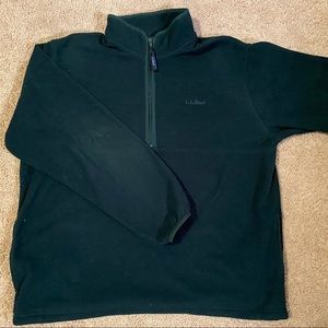 L.L. Bean Green Fleece Quarter Zip w/ Pockets